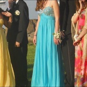 Beaded Prom Gown Teal